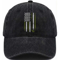 Retro American Flag Golf Washed Cotton Baseball Cap Golfer Funny Golf Club Golfing