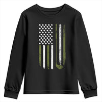 Retro American Flag Golf Youth Sweatshirt Golfer Funny Golf Club Golfing
