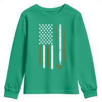 Retro American Flag Golf Youth Sweatshirt Golfer Funny Golf Club Golfing