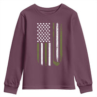 Retro American Flag Golf Youth Sweatshirt Golfer Funny Golf Club Golfing