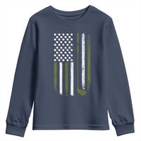 Retro American Flag Golf Youth Sweatshirt Golfer Funny Golf Club Golfing