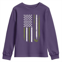 Retro American Flag Golf Youth Sweatshirt Golfer Funny Golf Club Golfing