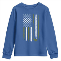 Retro American Flag Golf Youth Sweatshirt Golfer Funny Golf Club Golfing