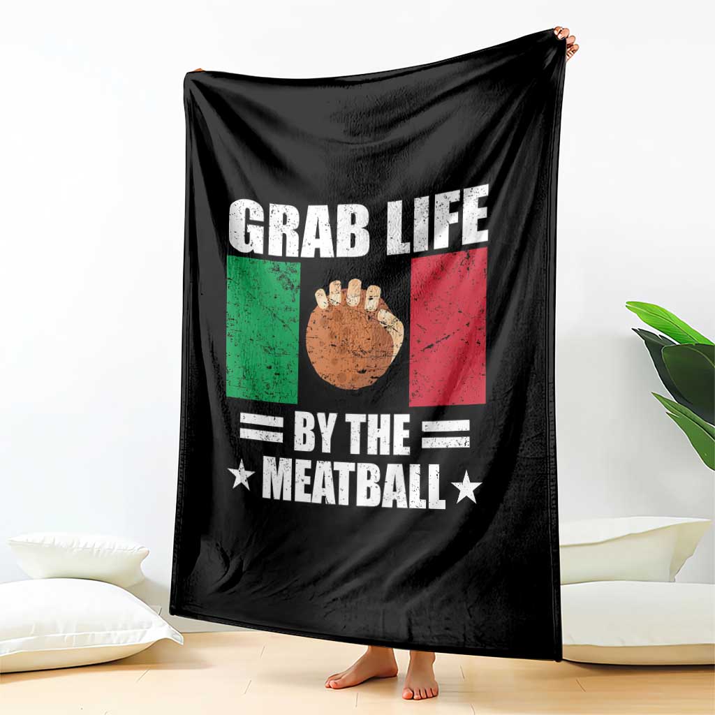 Funny Meatball Throw Blanket Italian Food Italy Flag - Wonder Print Shop