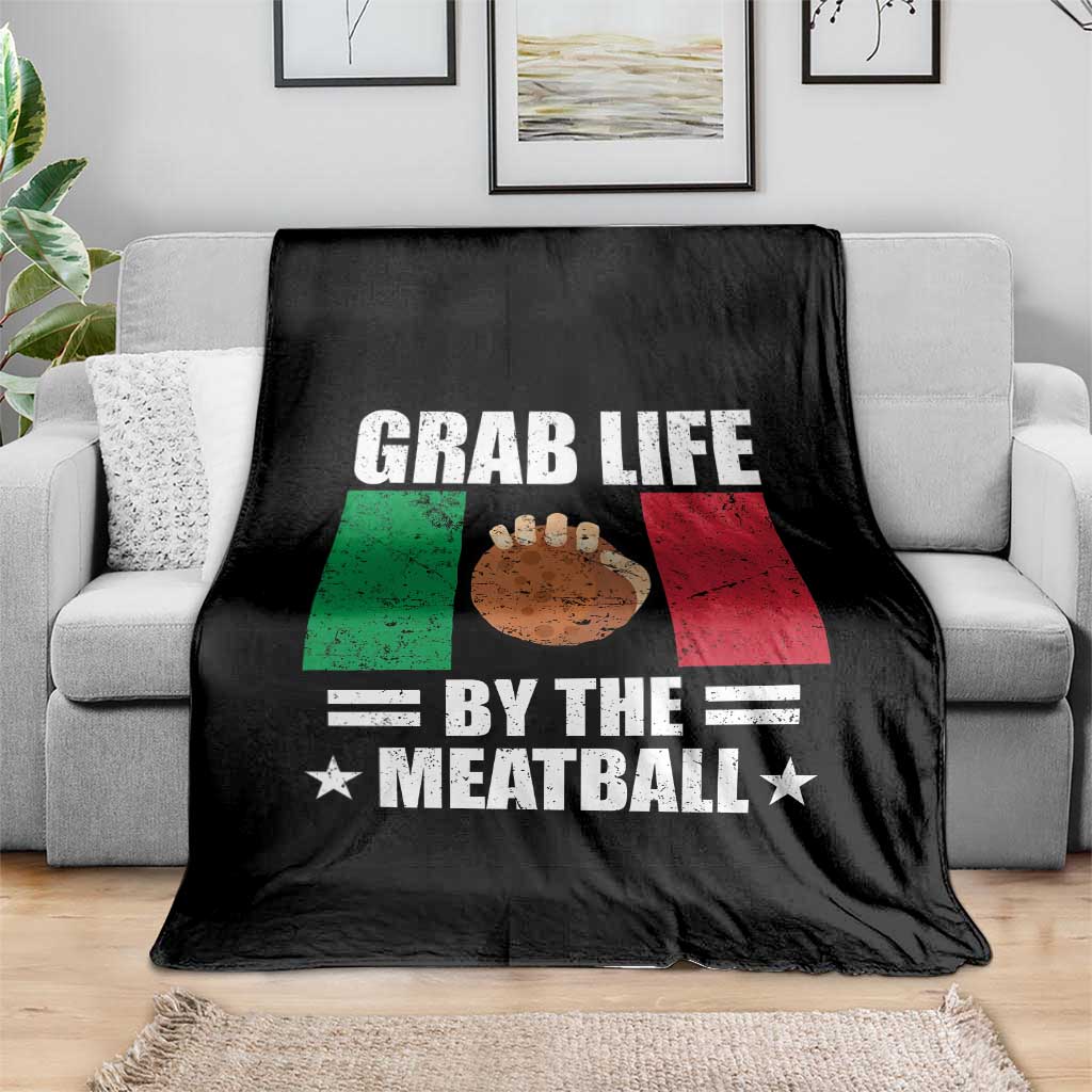 Funny Meatball Throw Blanket Italian Food Italy Flag - Wonder Print Shop