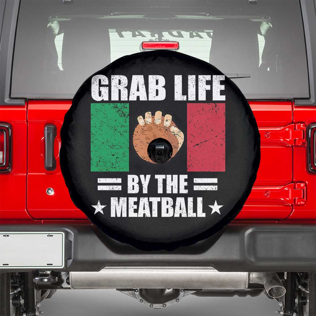 Funny Meatball Spare Tire Cover Italian Food Italy Flag - Wonder Print Shop