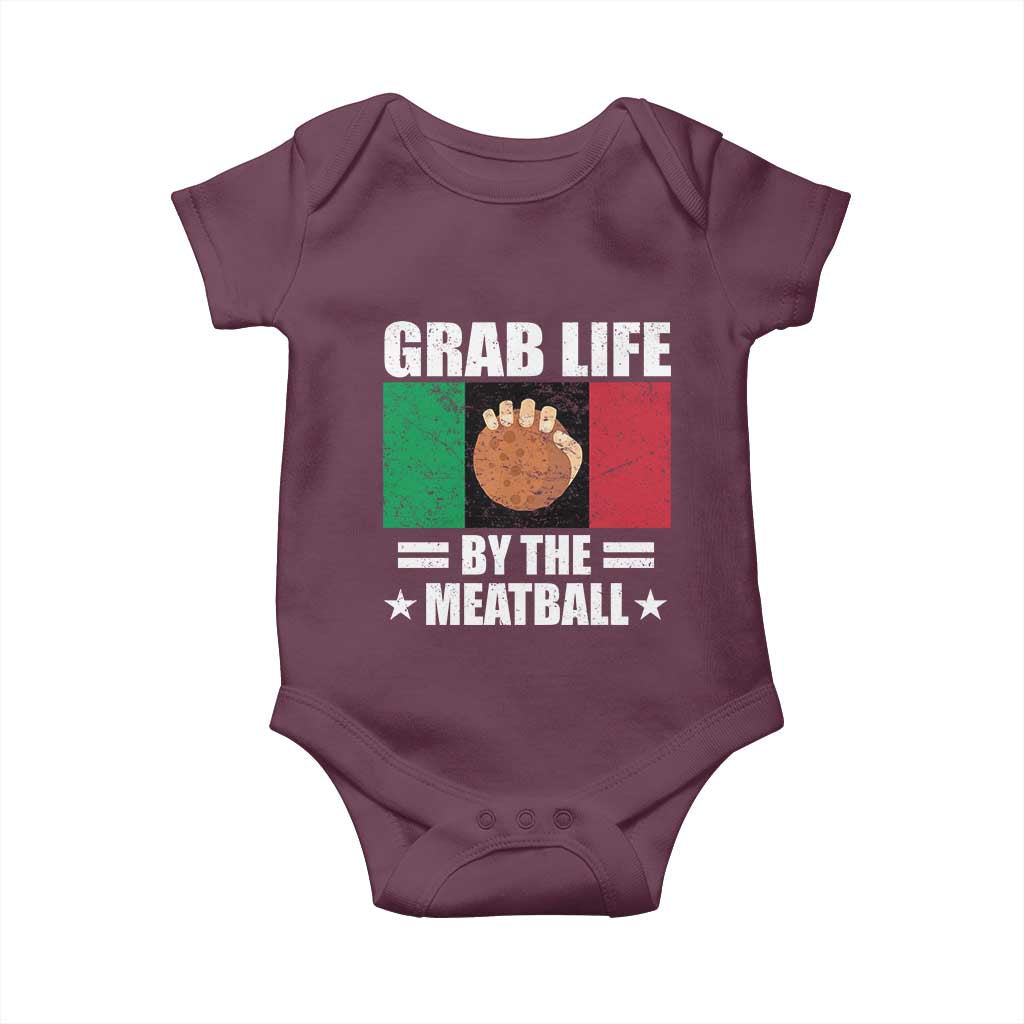 Funny Meatball Baby Onesie Italian Food Italy Flag - Wonder Print Shop
