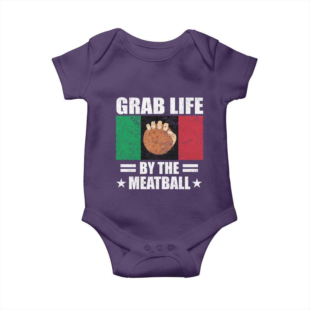 Funny Meatball Baby Onesie Italian Food Italy Flag - Wonder Print Shop