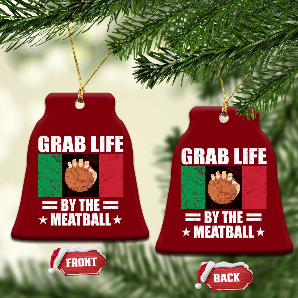 Funny Meatball Ceramic Ornament Italian Food Italy Flag - Wonder Print Shop