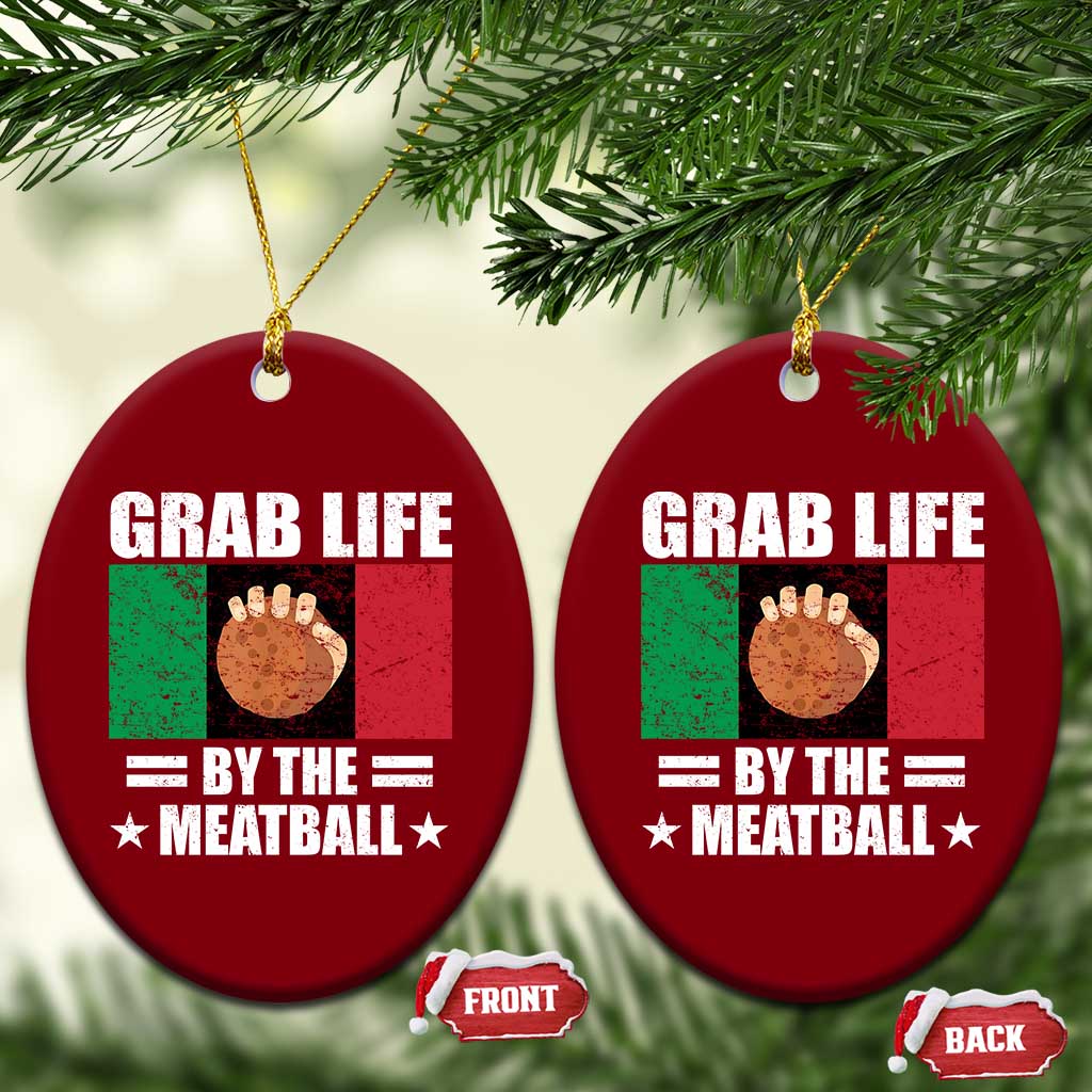 Funny Meatball Ceramic Ornament Italian Food Italy Flag - Wonder Print Shop