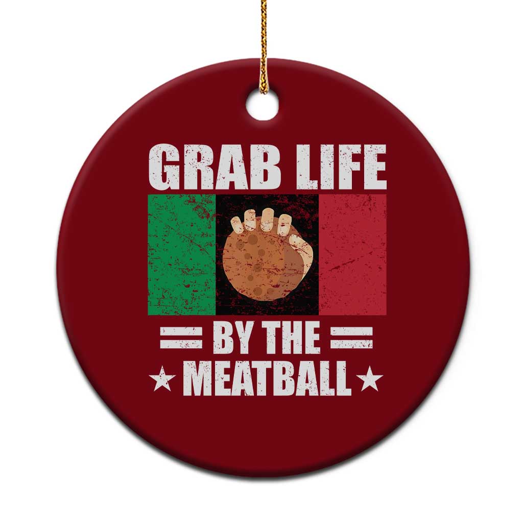 Funny Meatball Ceramic Ornament Italian Food Italy Flag - Wonder Print Shop