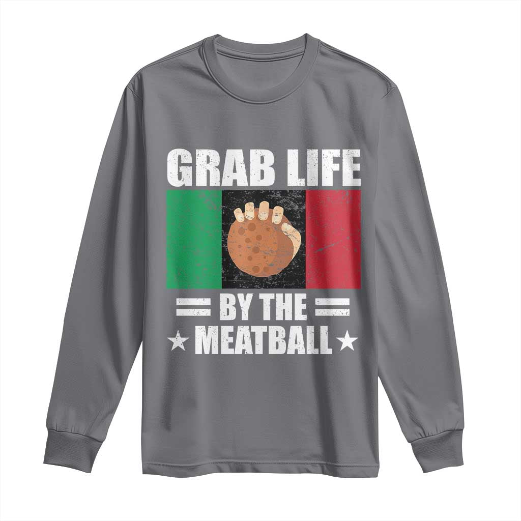 Funny Meatball Long Sleeve Shirt Italian Food Italy Flag - Wonder Print Shop