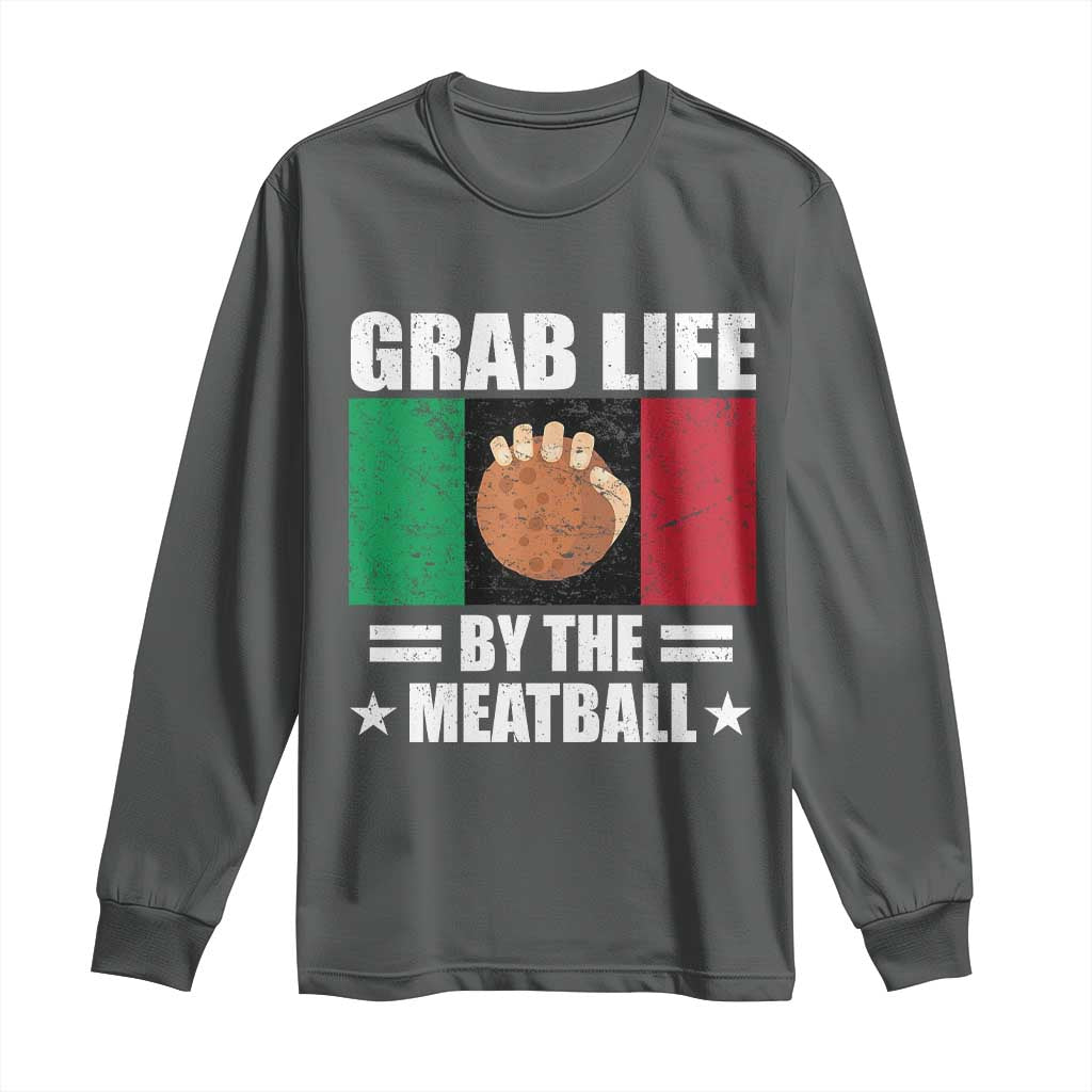 Funny Meatball Long Sleeve Shirt Italian Food Italy Flag - Wonder Print Shop