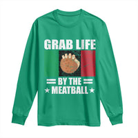 Funny Meatball Long Sleeve Shirt Italian Food Italy Flag - Wonder Print Shop