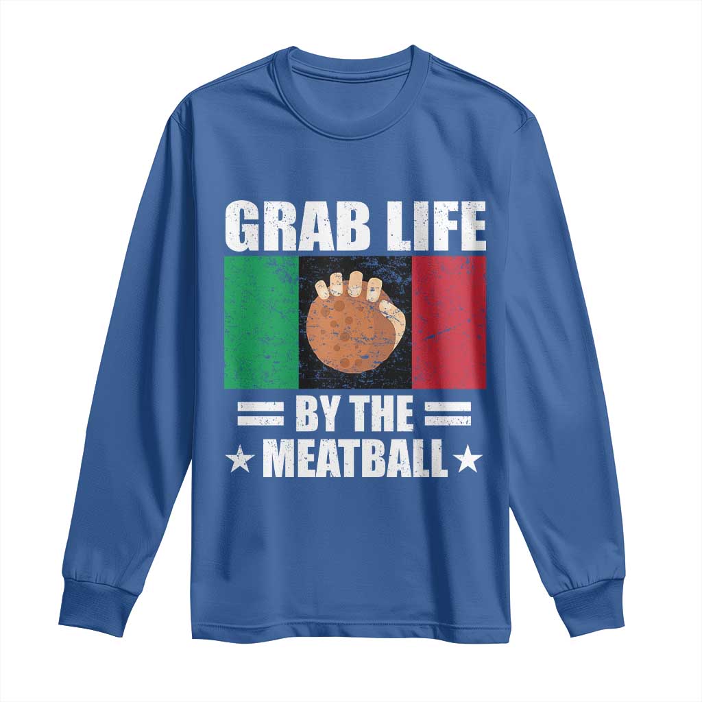 Funny Meatball Long Sleeve Shirt Italian Food Italy Flag - Wonder Print Shop