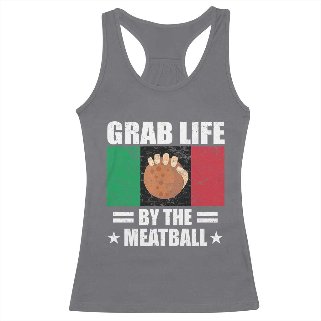 Funny Meatball Racerback Tank Top Italian Food Italy Flag - Wonder Print Shop
