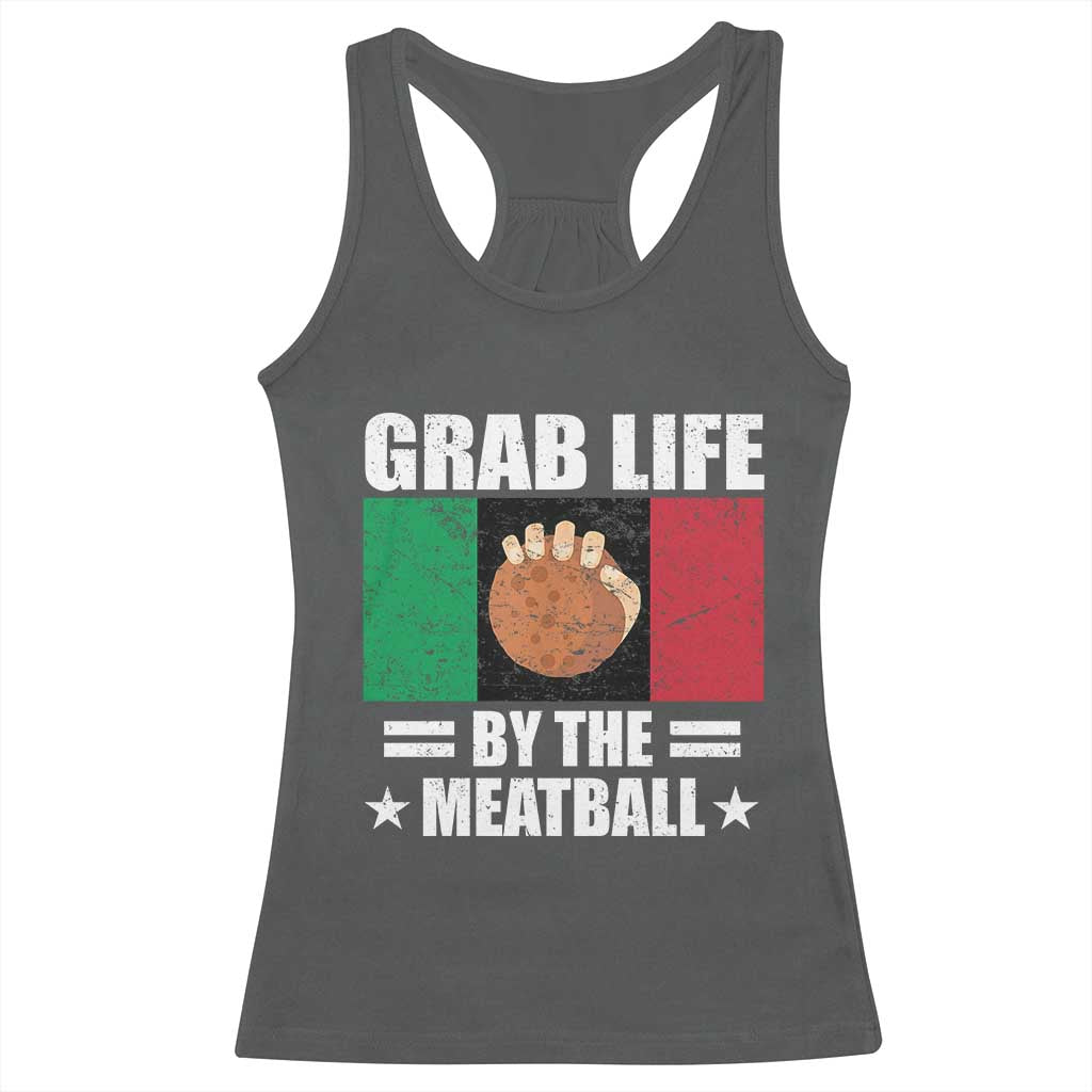 Funny Meatball Racerback Tank Top Italian Food Italy Flag - Wonder Print Shop
