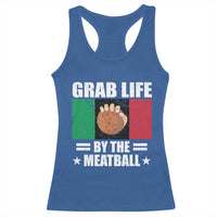 Funny Meatball Racerback Tank Top Italian Food Italy Flag - Wonder Print Shop