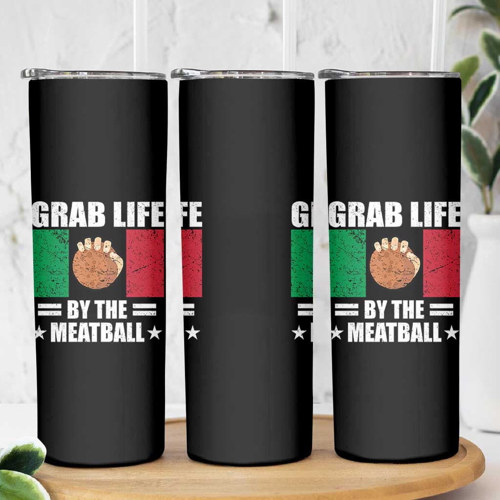 Funny Meatball Skinny Tumbler Italian Food Italy Flag - Wonder Print Shop