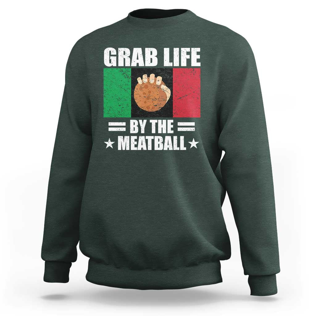 Funny Meatball Sweatshirt Italian Food Italy Flag - Wonder Print Shop