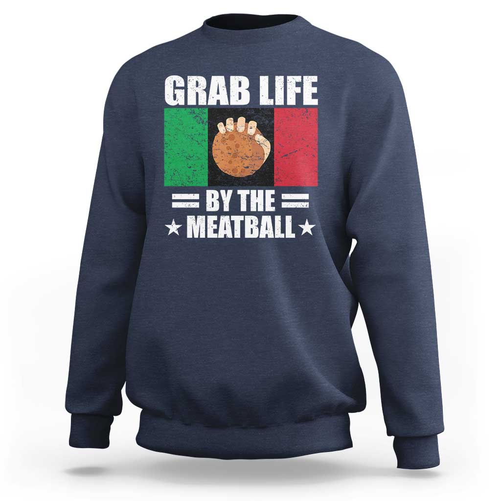 Funny Meatball Sweatshirt Italian Food Italy Flag - Wonder Print Shop