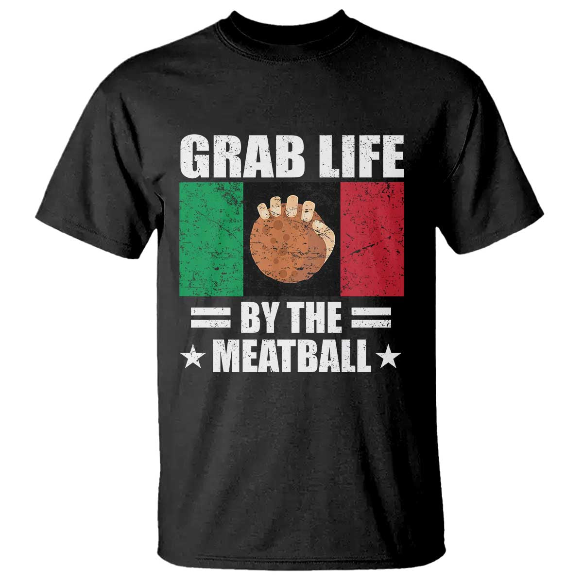 Funny Meatball T Shirt Italian Food Italy Flag - Wonder Print Shop