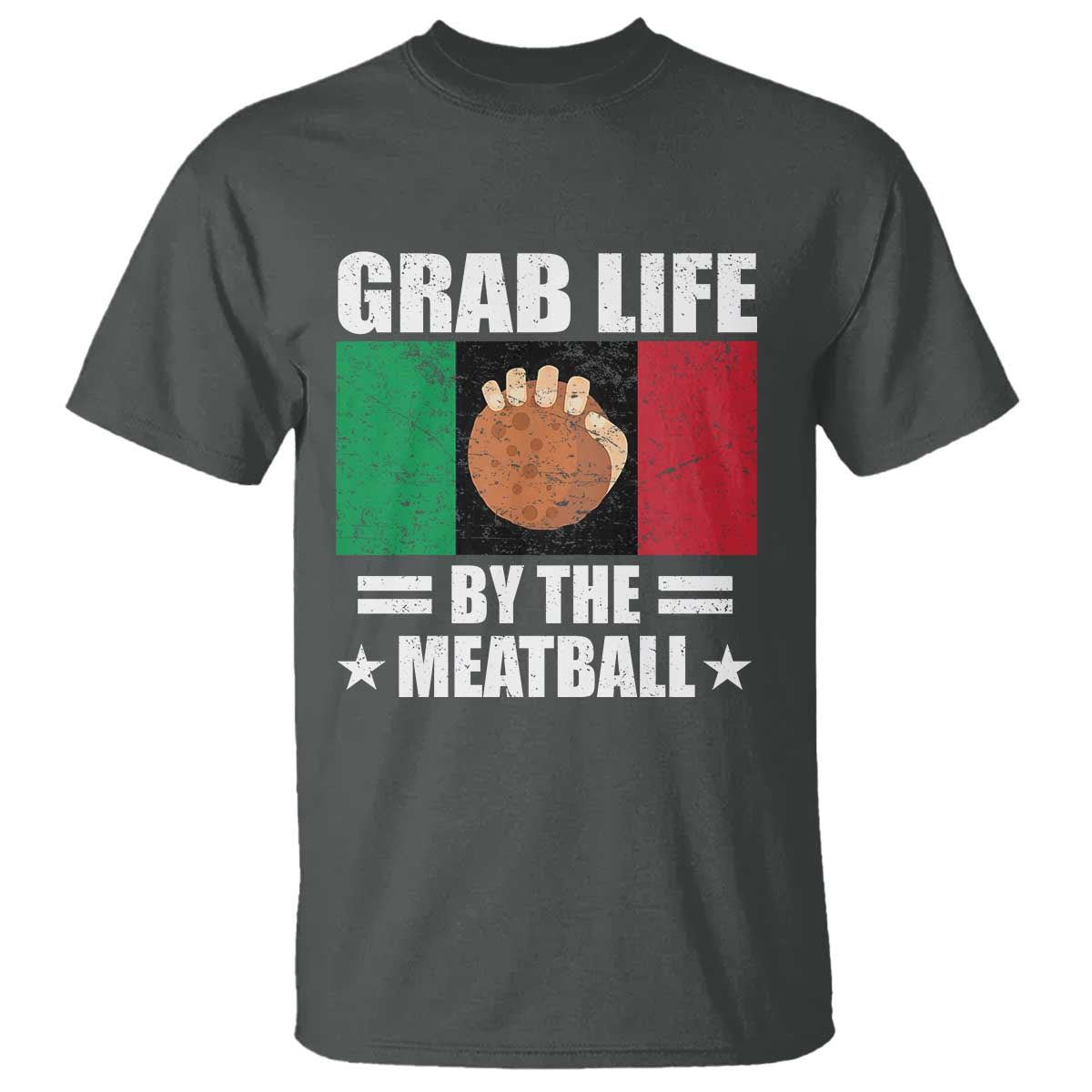 Funny Meatball T Shirt Italian Food Italy Flag - Wonder Print Shop