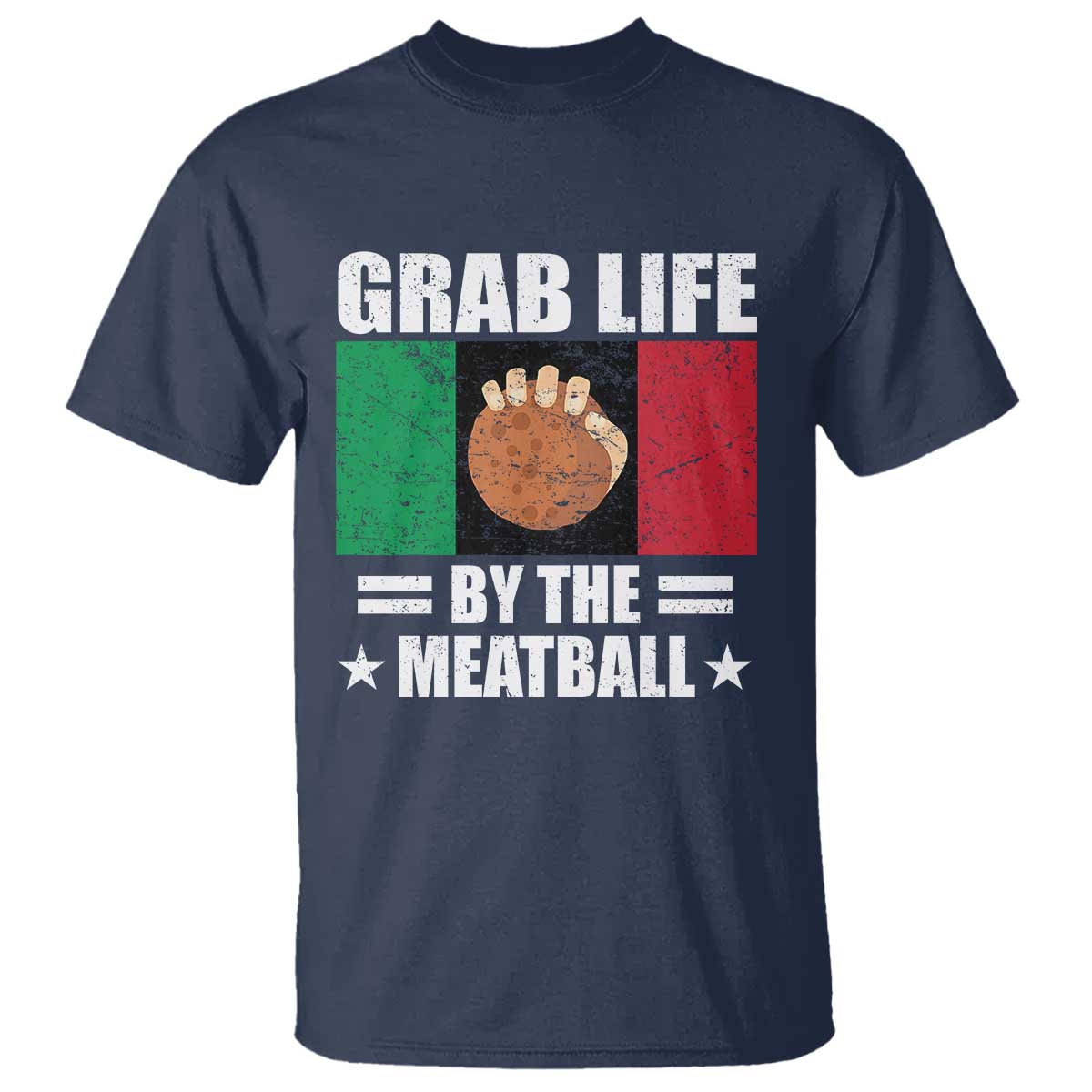 Funny Meatball T Shirt Italian Food Italy Flag - Wonder Print Shop