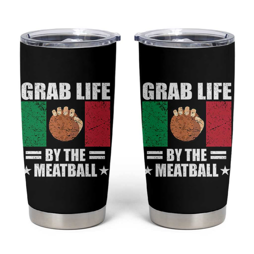 Funny Meatball Tumbler Cup Italian Food Italy Flag - Wonder Print Shop