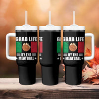 Funny Meatball Tumbler With Handle Italian Food Italy Flag - Wonder Print Shop