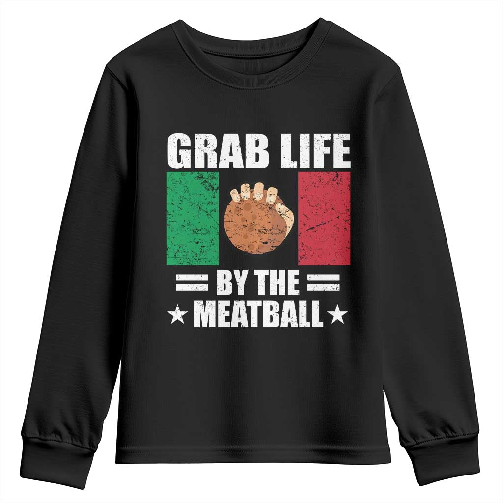 Funny Meatball Youth Sweatshirt Italian Food Italy Flag - Wonder Print Shop
