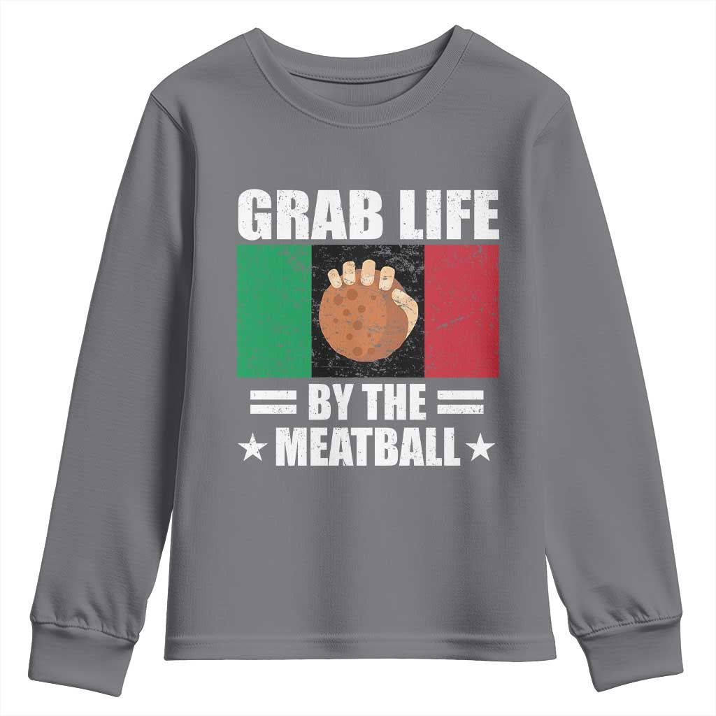 Funny Meatball Youth Sweatshirt Italian Food Italy Flag - Wonder Print Shop