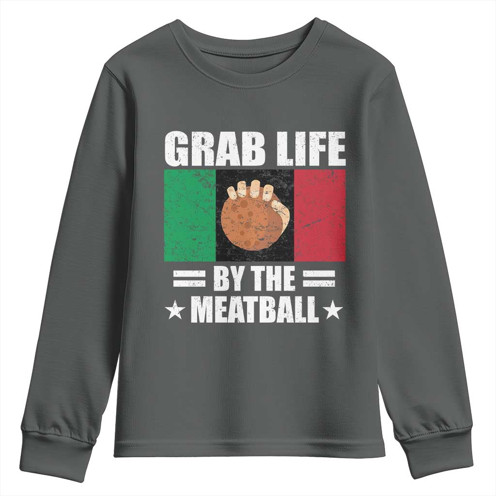 Funny Meatball Youth Sweatshirt Italian Food Italy Flag - Wonder Print Shop