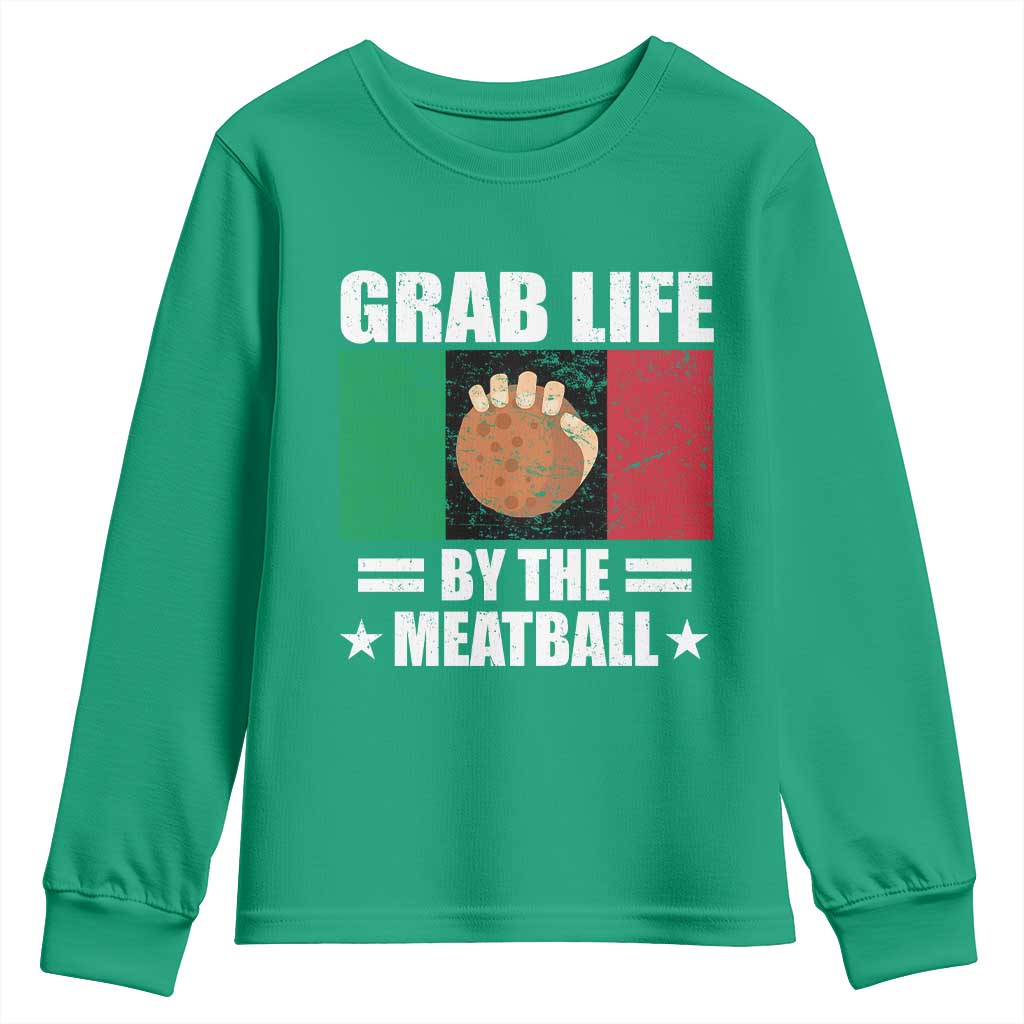Funny Meatball Youth Sweatshirt Italian Food Italy Flag - Wonder Print Shop
