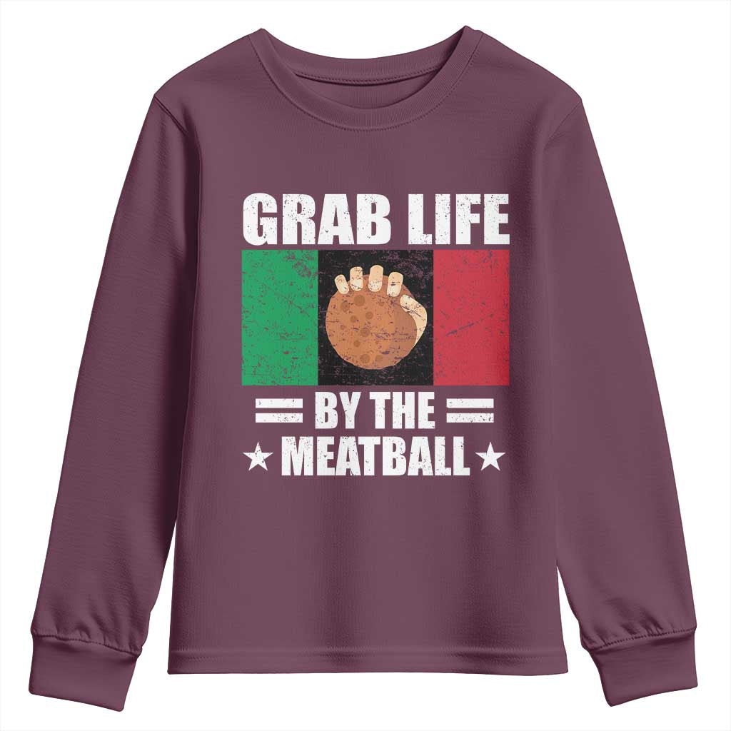 Funny Meatball Youth Sweatshirt Italian Food Italy Flag - Wonder Print Shop