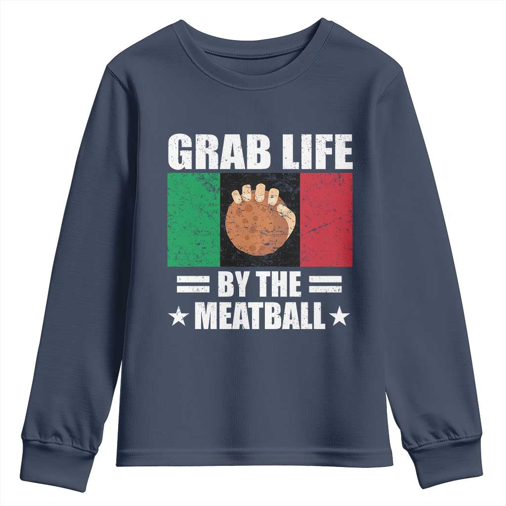 Funny Meatball Youth Sweatshirt Italian Food Italy Flag - Wonder Print Shop