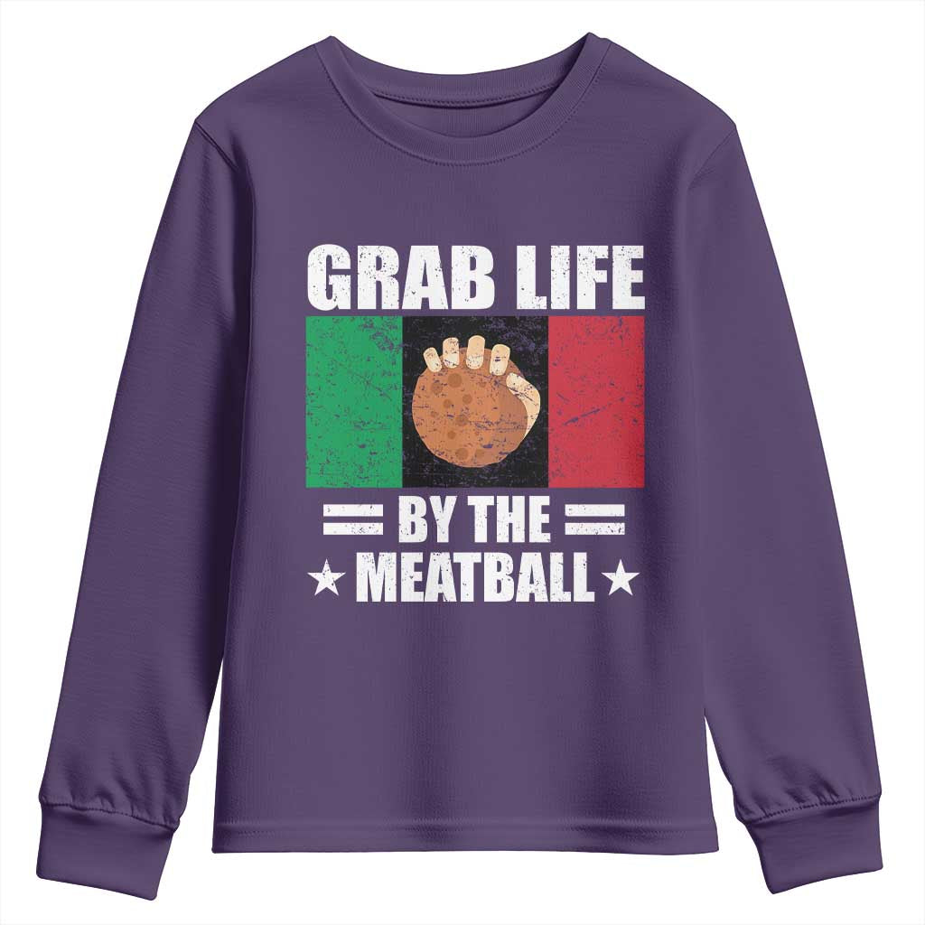 Funny Meatball Youth Sweatshirt Italian Food Italy Flag - Wonder Print Shop
