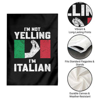 Funny Italian Garden Flag Im Not Yelling Im Italian Italy Flag - Wonder Print Shop