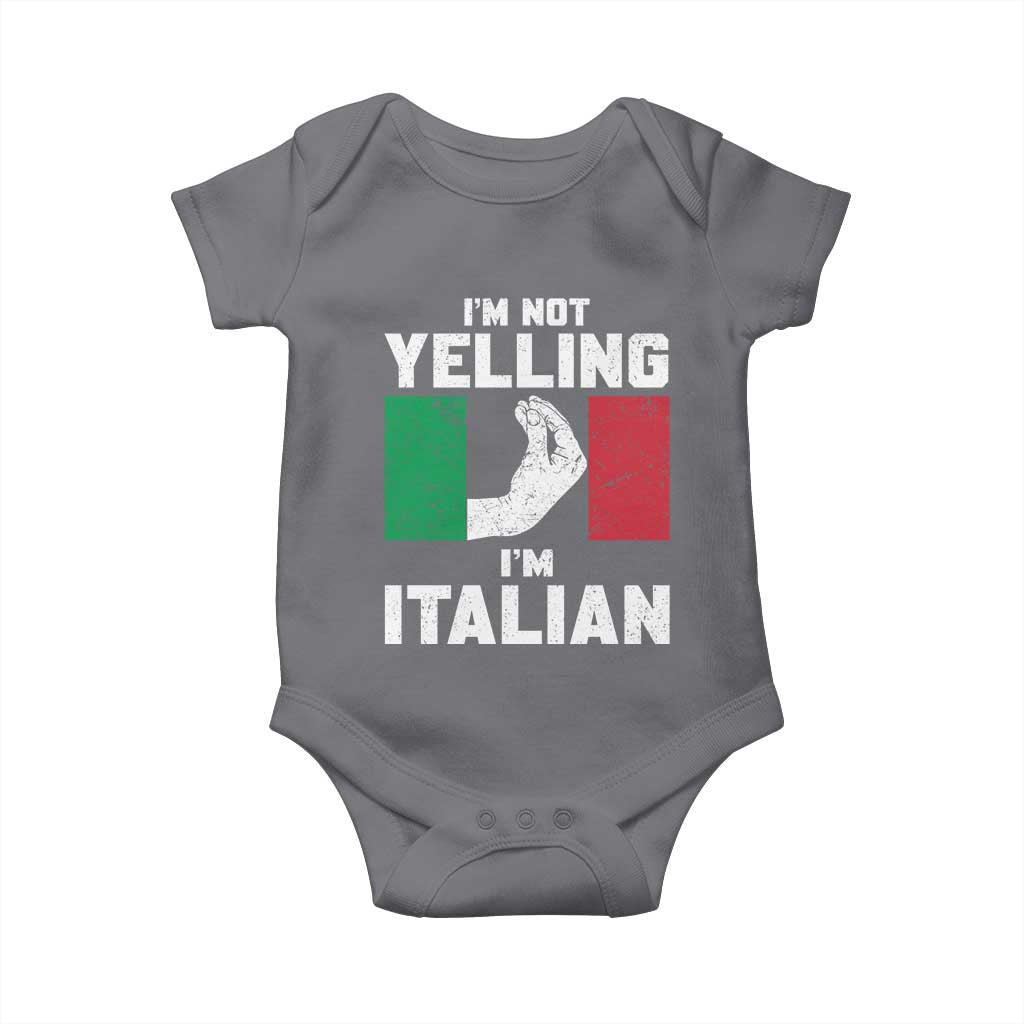 Funny Italian Baby Onesie Im Not Yelling Im Italian Italy Flag - Wonder Print Shop