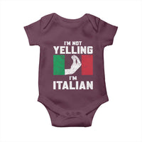 Funny Italian Baby Onesie Im Not Yelling Im Italian Italy Flag - Wonder Print Shop