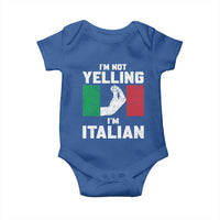 Funny Italian Baby Onesie Im Not Yelling Im Italian Italy Flag - Wonder Print Shop