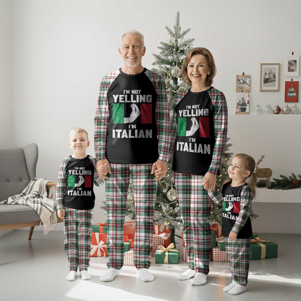 Funny Italian Plaid Pajama Set Im Not Yelling Im Italian Italy Flag - Wonder Print Shop