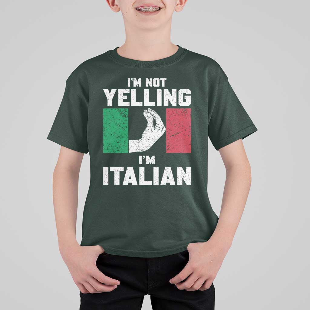 Funny Italian T Shirt For Kid Im Not Yelling Im Italian Italy Flag - Wonder Print Shop