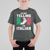 Funny Italian T Shirt For Kid Im Not Yelling Im Italian Italy Flag - Wonder Print Shop