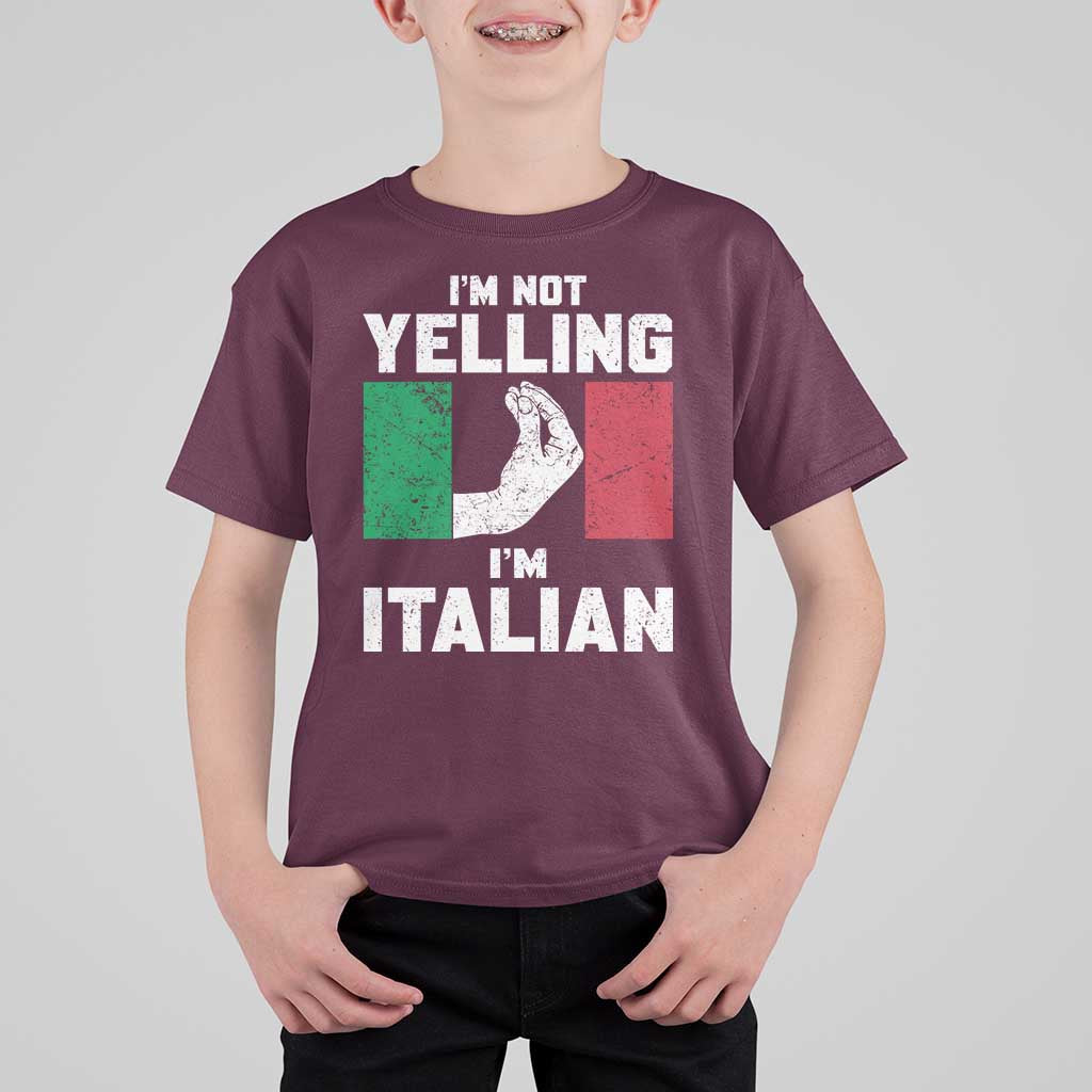 Funny Italian T Shirt For Kid Im Not Yelling Im Italian Italy Flag - Wonder Print Shop