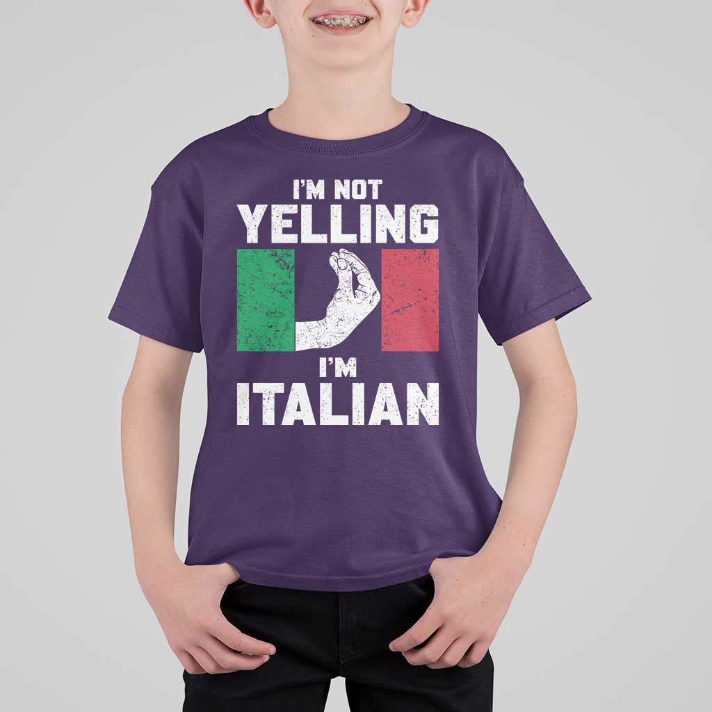 Funny Italian T Shirt For Kid Im Not Yelling Im Italian Italy Flag - Wonder Print Shop