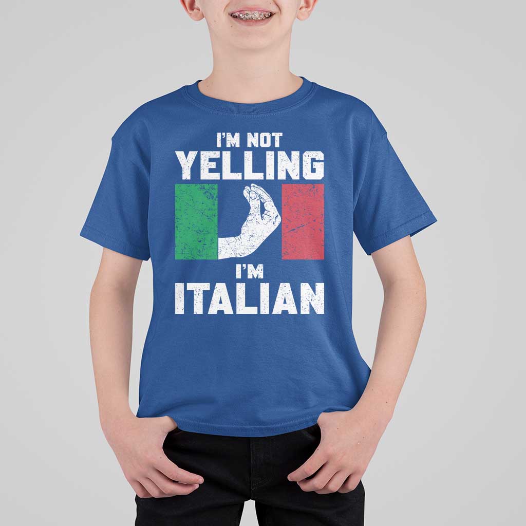 Funny Italian T Shirt For Kid Im Not Yelling Im Italian Italy Flag - Wonder Print Shop