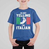 Funny Italian T Shirt For Kid Im Not Yelling Im Italian Italy Flag - Wonder Print Shop