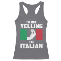 Funny Italian Racerback Tank Top Im Not Yelling Im Italian Italy Flag - Wonder Print Shop