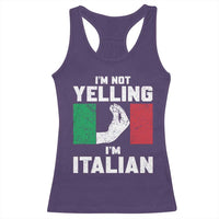 Funny Italian Racerback Tank Top Im Not Yelling Im Italian Italy Flag - Wonder Print Shop